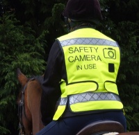 ''Safety Camera In Use'' Adjustable Mesh Waistcoat